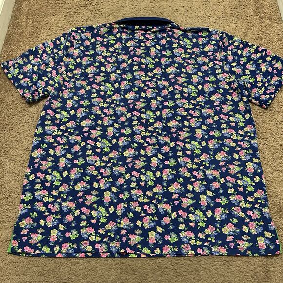 Men's RLX RALPH LAUREN Golf Polo XL BLUE Floral 1890 PCC Golf Logo - Picture 9 of 9